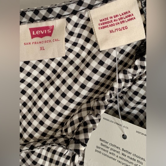 Levi’s Checkered Flutter-Sleeve Dress. Size XL. - Picture 6 of 9